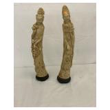 Vtg ivory resin Chinese figurines