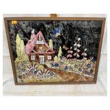 Vintage Framed Reverse Painted Picture with