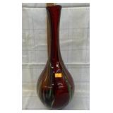 Red Murano? Glass Vase with Green Veins