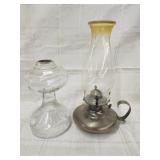 Vtg.pressed glass kerosene lamp base/ Antique o