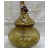 Vintage Amber Empoli? Optic Swirl Candy Dish