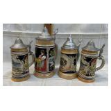4 Sm German Beer Steins
