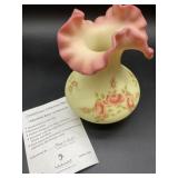 Fenton Connoisseur Collection Burmese glass Vase