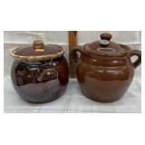 2 Vintage Bean Pots - 1 Hull