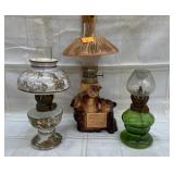 3 Sm Vintage Oil Lamps