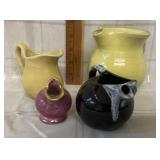 4 Vintage Stoneware Creamers