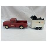 Tonka Farm Jeep with Horse Trailer and Horses
