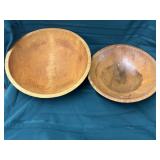 Vtg Light colored wooden dough bowls