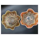 Antique Dugan Carnival Glass Bowls, Peach Opal