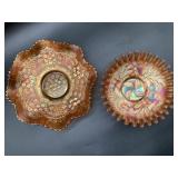 Vintage Fenton Carnival Glass Marigold Bowls