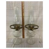 2 Vintage Oil Lamps Converted to Electric