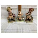 3 Vintage Nap o Porcelain Figures - Boy Eating