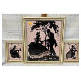Vintage Courting Couple Reverse Painted