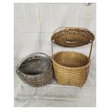 Vtg. Native American splint basket/ Antique