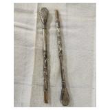 2 Antique Bombillas Stirling silver tea filter