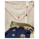 Vtg Boy Scouts  uniform,  sash , belts  Tie clip
