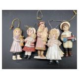 Vintage Porcelain Bisque Christmas Ornaments by
