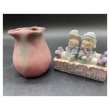 4" Rose Matte Drip Glaze Vase, Snow Buddies