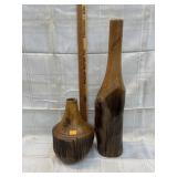 Hand Carved Wooden Jugs