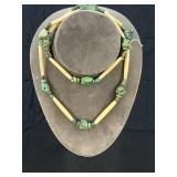 Turquoise and bone Indian necklace