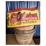 24 Vtg. Geisha Onion Sacks /3 Apple Basket