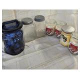 Vtg. LE Smith cobalt blue glass milk canister