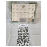 Foam mount stamp antique alphabet