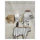 Vtg. Farm house milk bucket ,cow wall art , 2