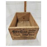 Vtg. Wood Red Cord crate