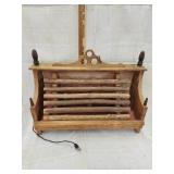 Vtg.Rustic wood lighted rack