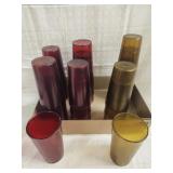 15 red tumbler 8 amber tumblers