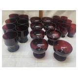 Vtg Anchor Hockings Royal Ruby Red Glassware