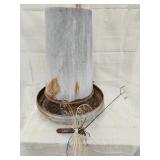 Vtg. Galvanized metal feeder, yard art