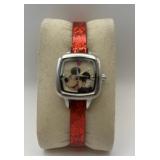 Mickey Mouse Watch w/Red Sparkling Band