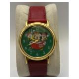 Disney Mickey Mouse Christmas Watch w/ted l