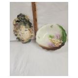 Vtg. Porcelain Serving Bowl, Sculpted Ceramic