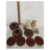 Wood candle Holders , Angel Collection  , Bone