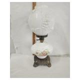 Vtg. Milk Glass parlor lamp Gone With The Wind