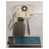 Vtg. Phone, Upholstery Needles, canteen, Napa