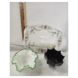 England Serving tray, Vtg. Fenton Milk Glass