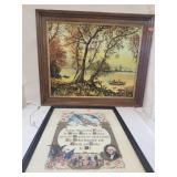 Vtg. Framed I pledge Allegiance to the flag, Vtg