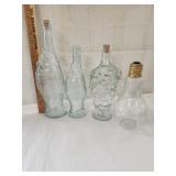 4 Vtg. Glass Decanters