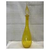Optic yellow empolli glass decanter