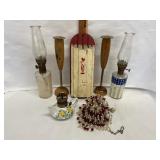 Lot of Vintage Items: Knife Rack, Candle H