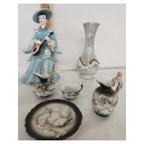 Vtg. Japanese Dragonware ,Vtg Napco porcelain lady