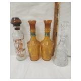 4 Vtg. Glass Decanters