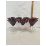 7 Vtg. Bohemian Crystal Martini glasses