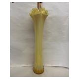 Yellow Fostoria Vase. 22" Tall