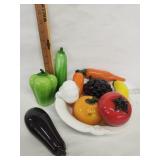 Vtg. Haeger USA Bowl& Glass Fruit