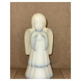Custard satin glass handpainted Fenton angel
